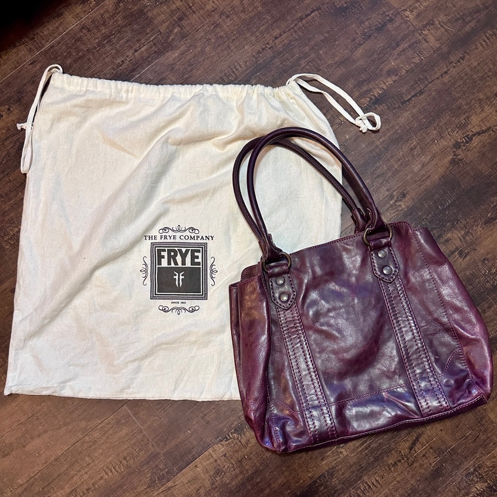 Frye Melissa Tote Handbag Large Burgundy